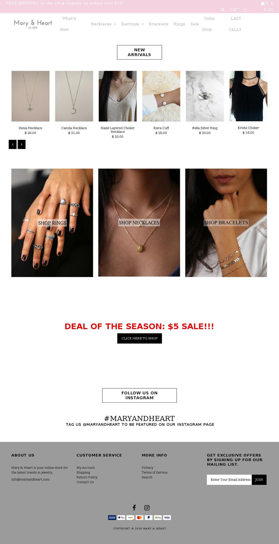 maryandheart.com — Shopify storefront screenshot