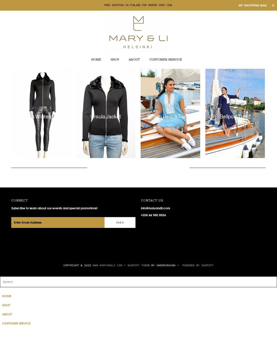 maryandli.com shopify website screenshot