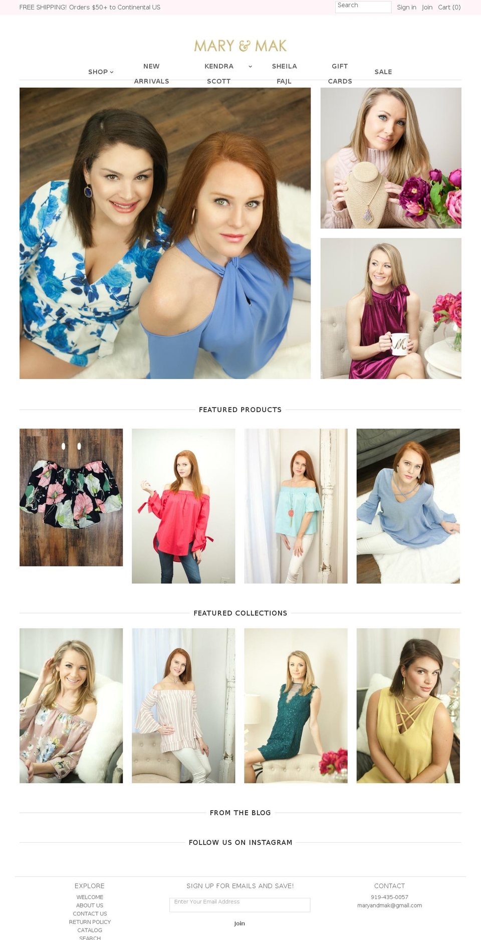 maryandmak.com shopify website screenshot