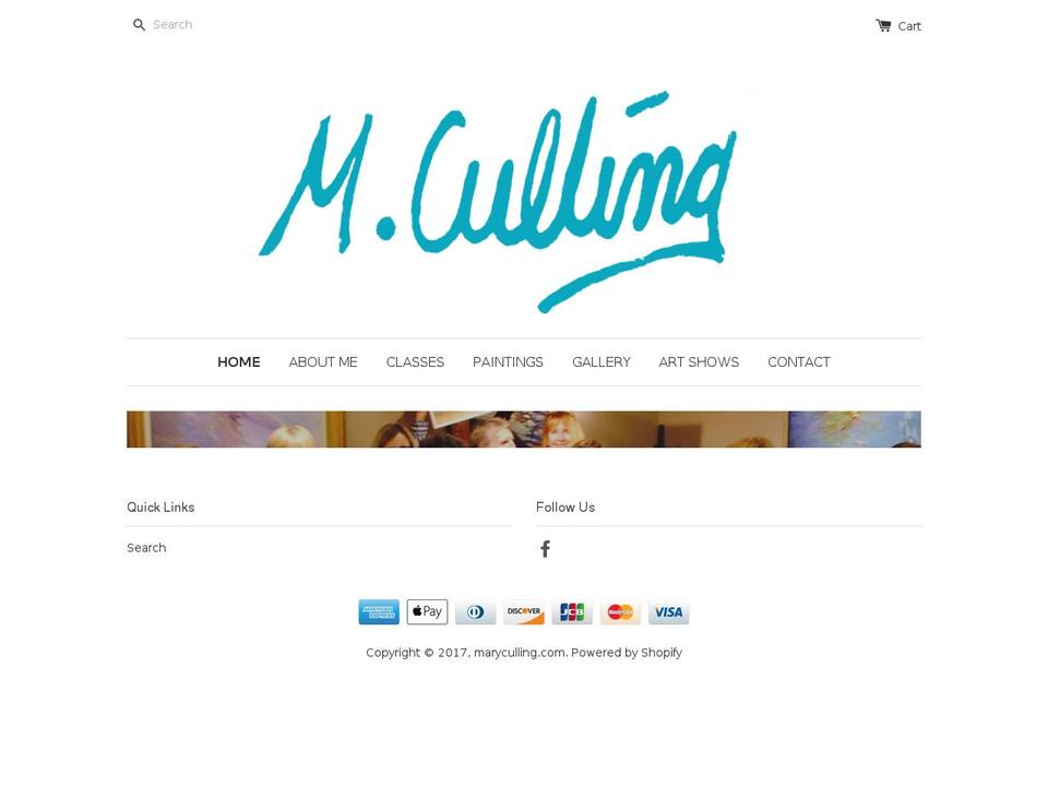 maryculling.com shopify website screenshot