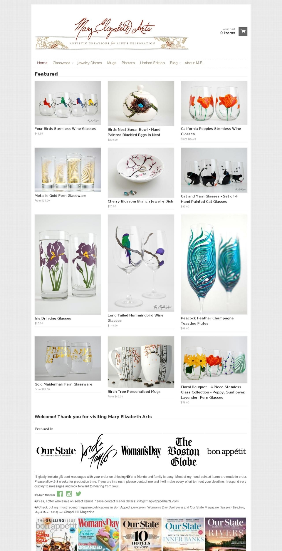 maryelizabetharts.com shopify website screenshot