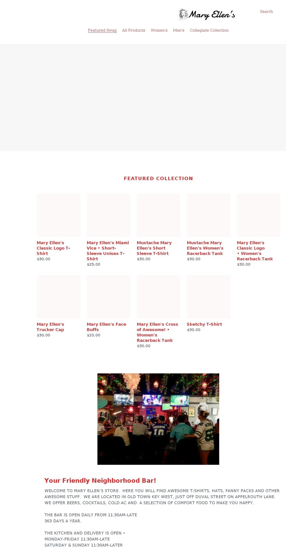 maryellensmerch.com shopify website screenshot