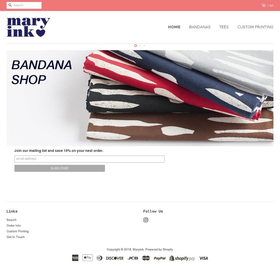 maryink.com — Shopify storefront screenshot