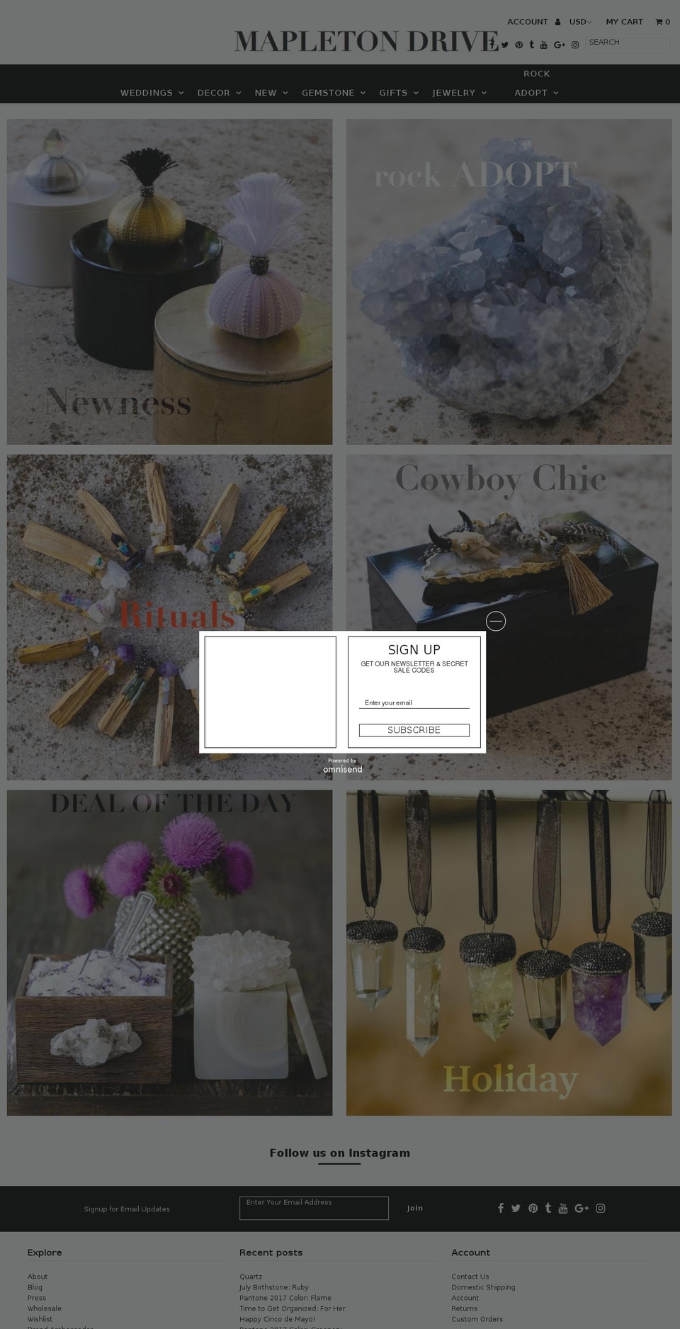 maryjanestones.com — Shopify storefront screenshot