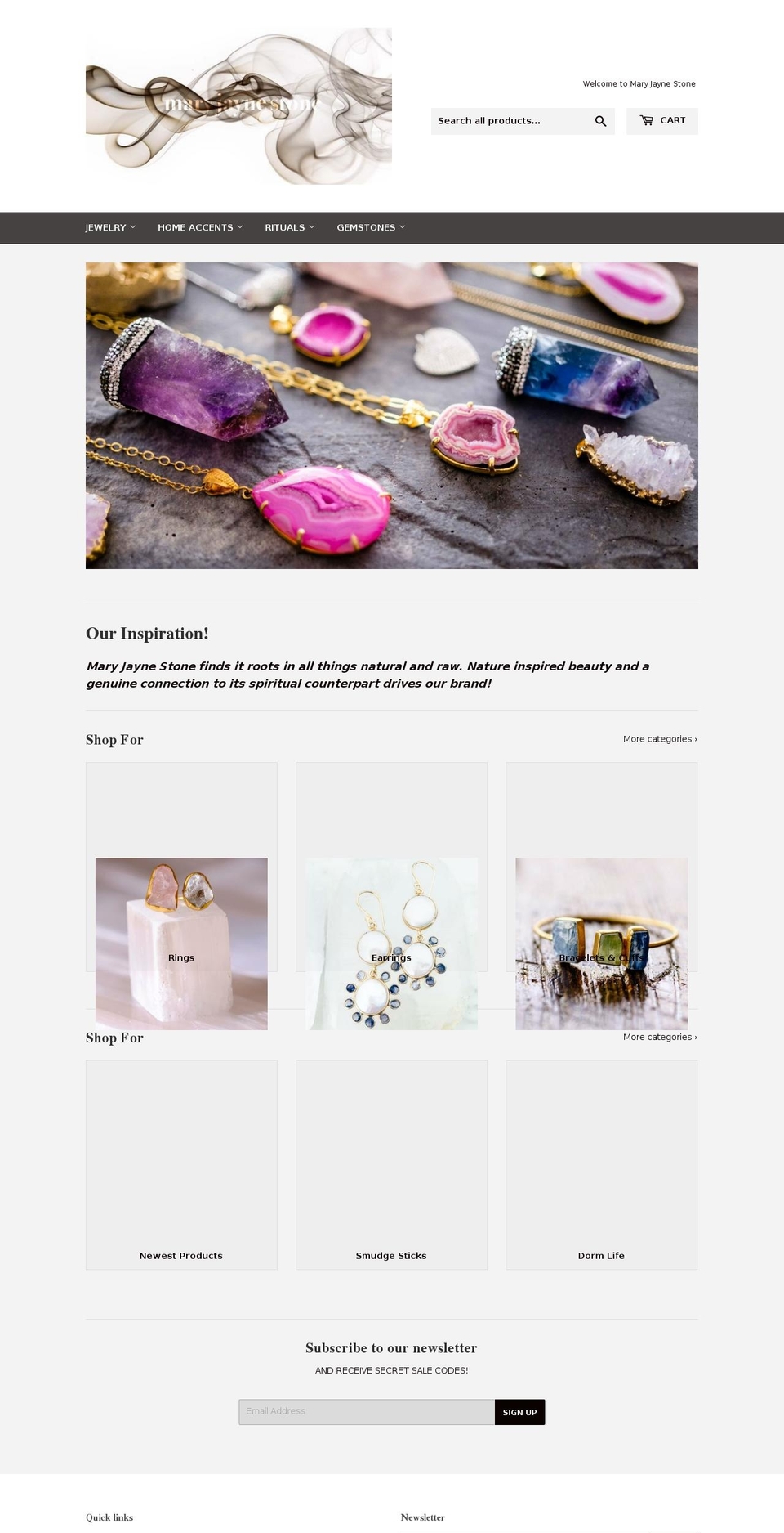maryjaynestone.com — Shopify storefront screenshot
