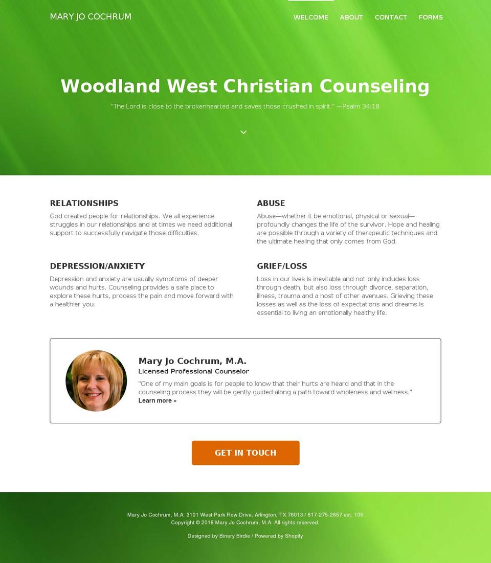 Mary Jo Cochrum Shopify theme site example maryjocochrum.net