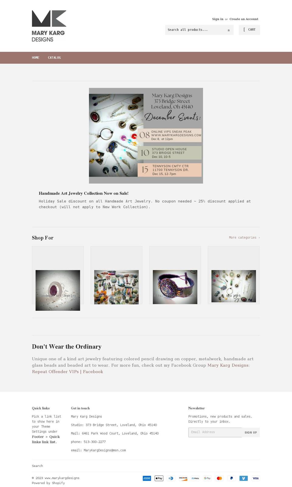 marykargdesigns.com shopify website screenshot
