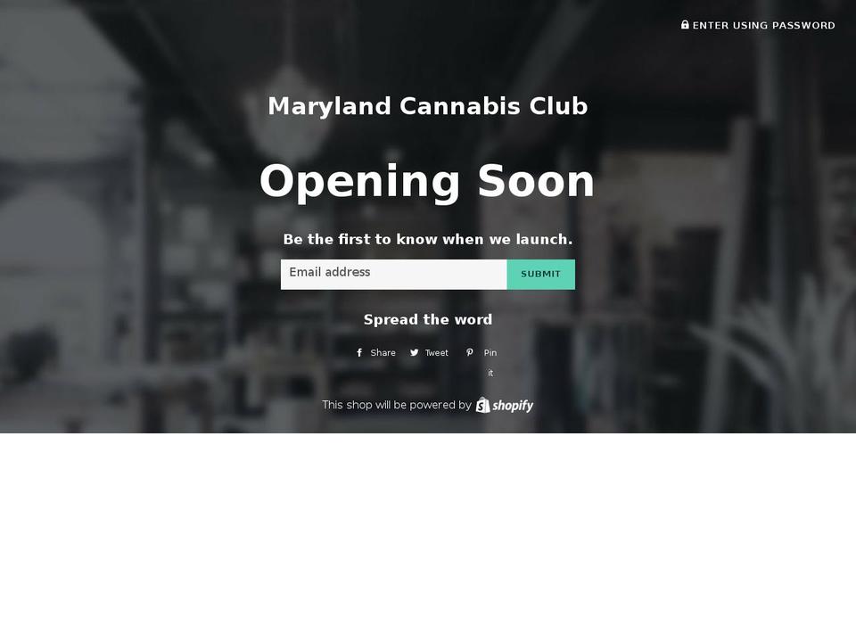 marylandcannabisclub.com — Shopify storefront screenshot