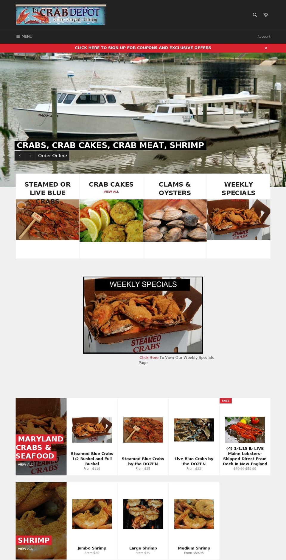 marylandcrabmarket.com — Shopify storefront screenshot