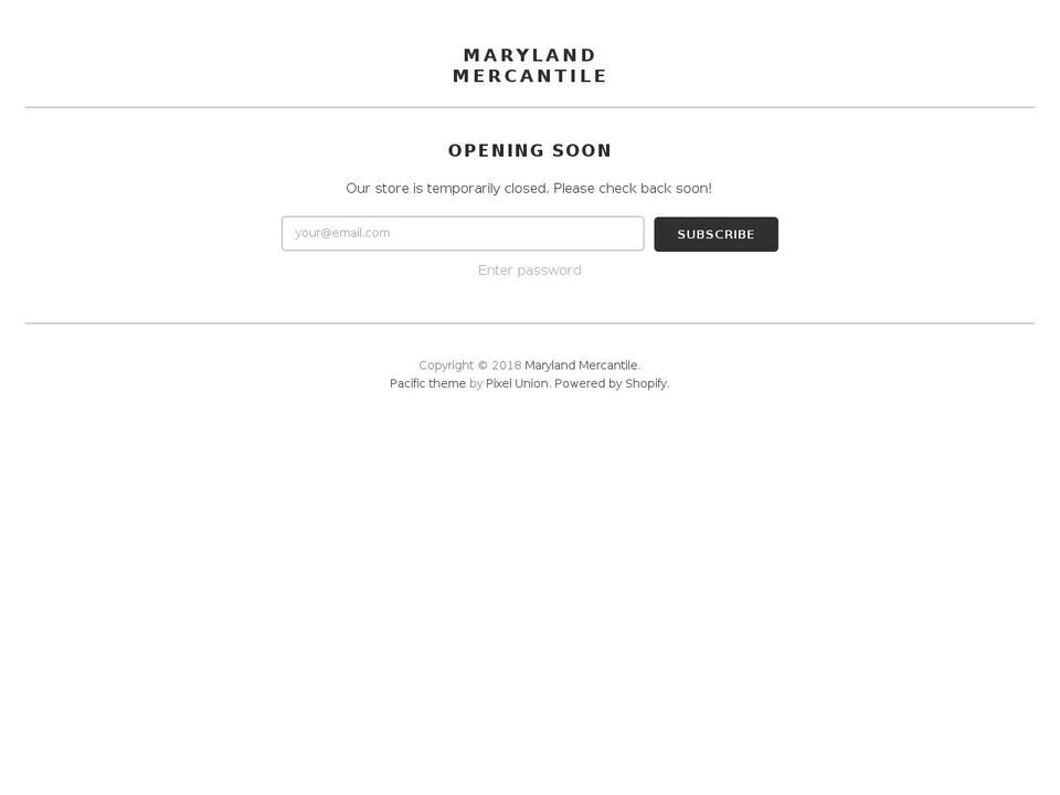 marylandmercantile.com — Shopify storefront screenshot