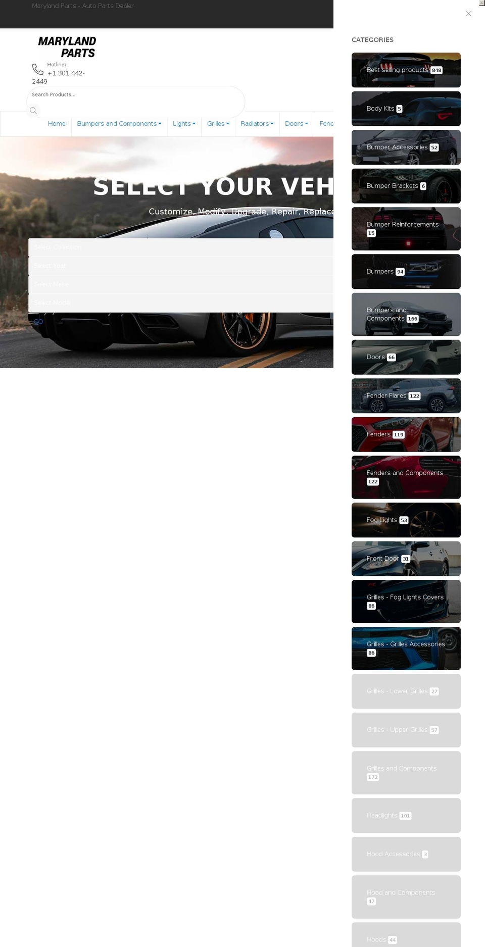 Maryland Shopify theme site example marylandparts.com