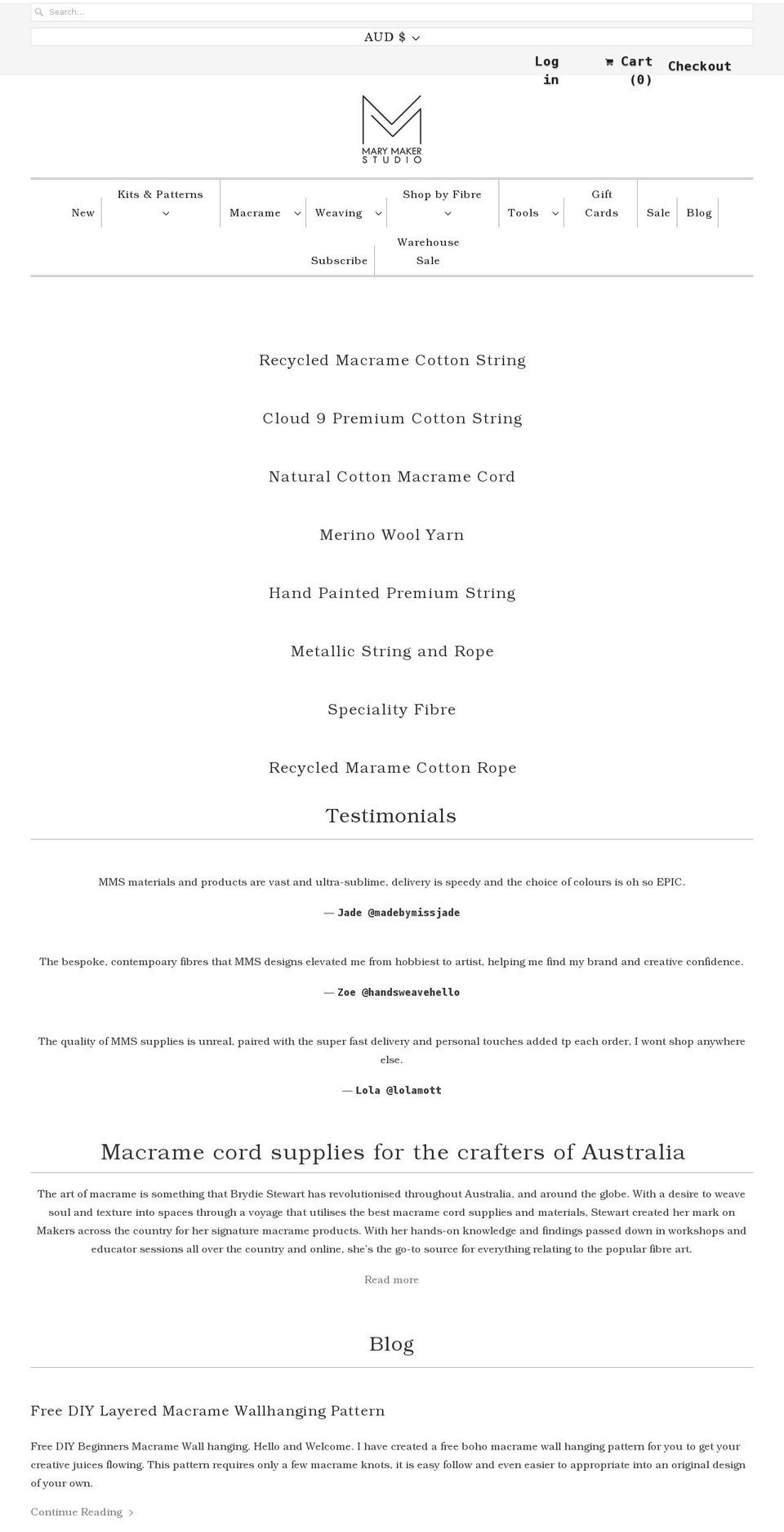 marymakerstudio.com.au shopify website screenshot