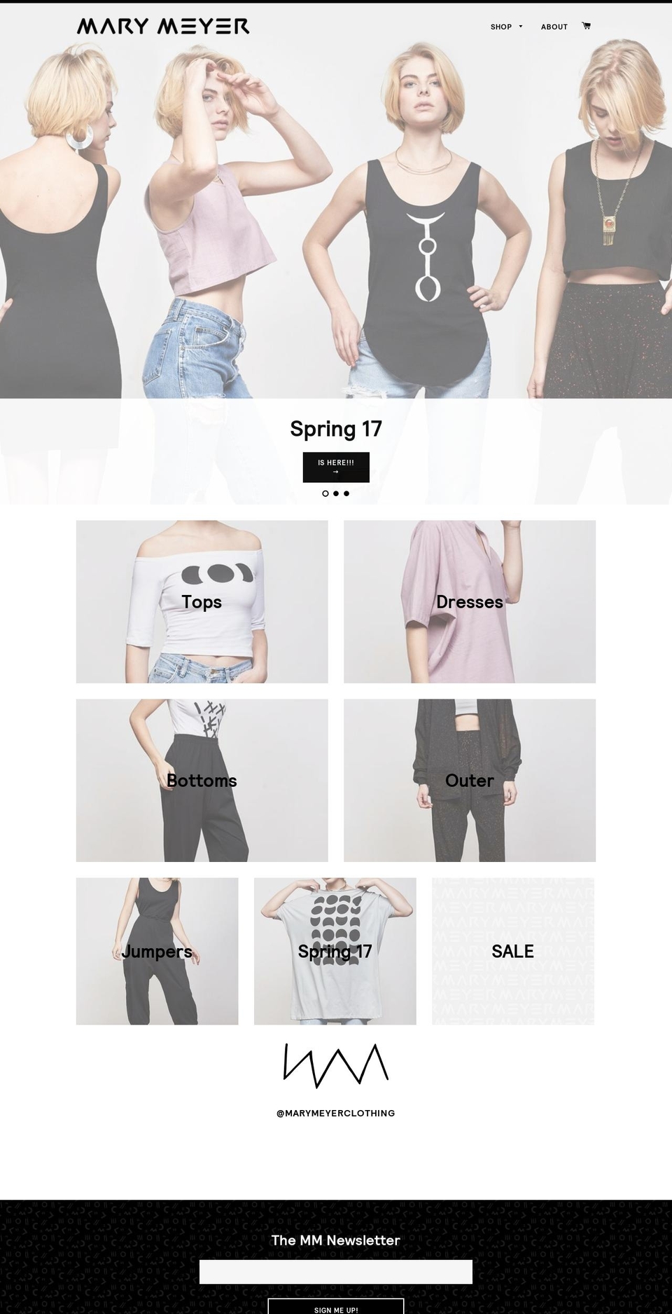 marymeyerclothing.com shopify website screenshot