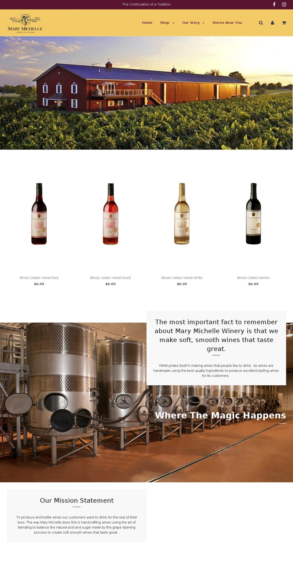 marymichellewinery.com — Shopify storefront screenshot
