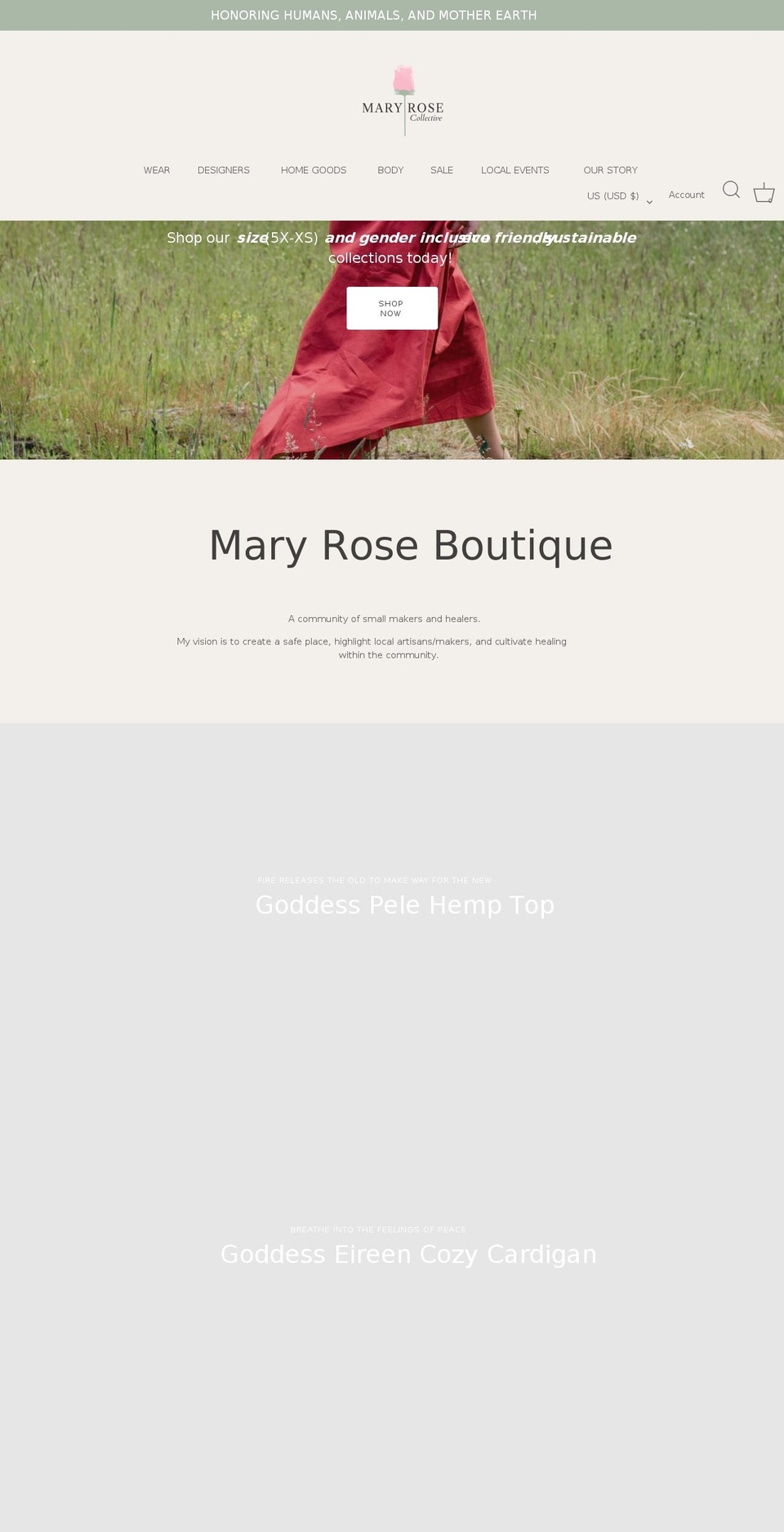 maryrosenwboutique.com shopify website screenshot