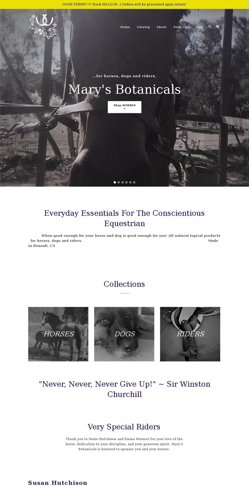 marysbotanicals.com shopify website screenshot