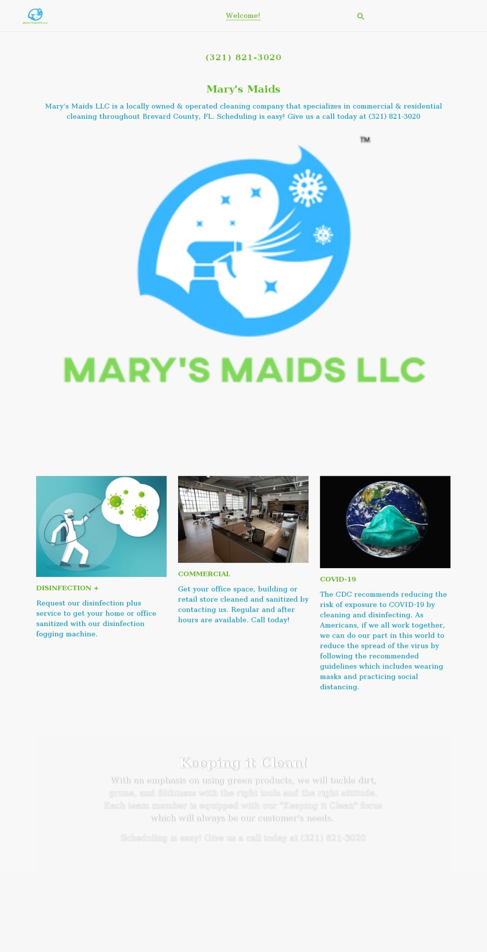 marysmaids.cleaning shopify website screenshot