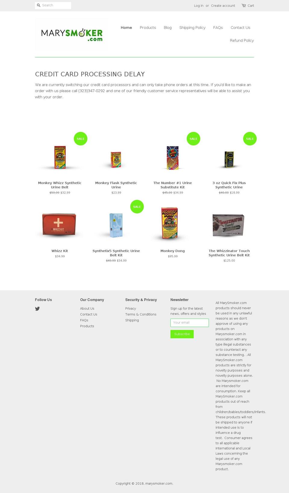 marysmoker.com — Shopify storefront screenshot