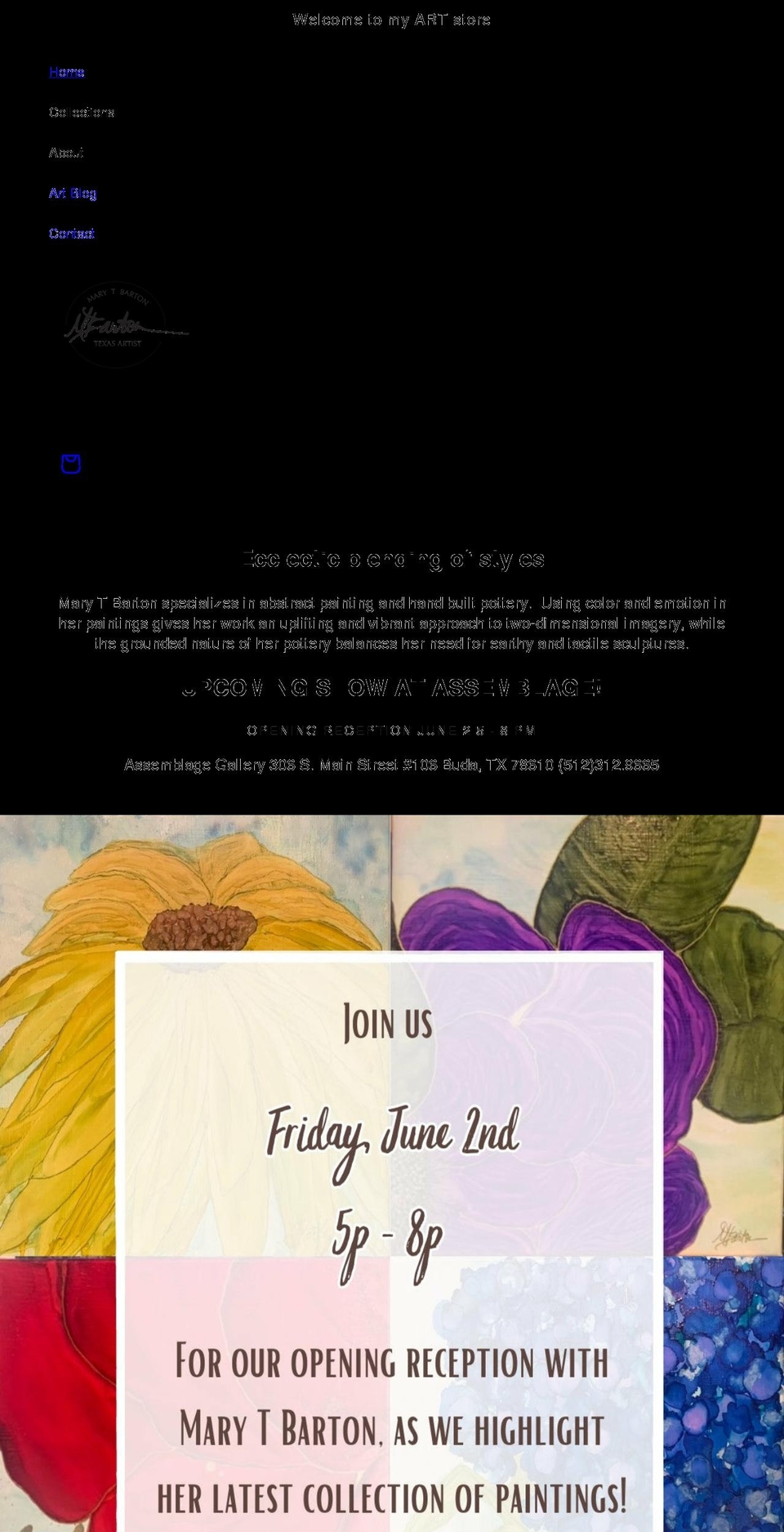 marytbarton.com shopify website screenshot