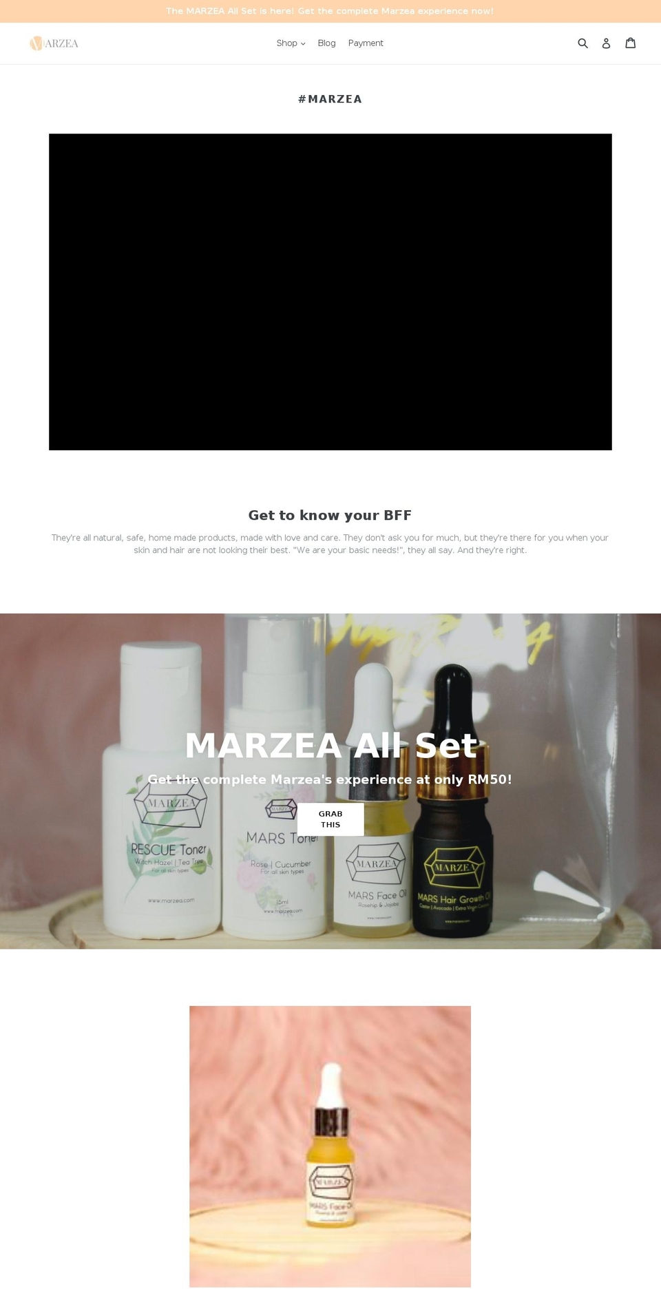 marzea.com shopify website screenshot
