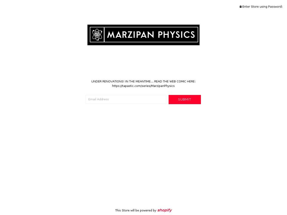 marzipanphysics.com shopify website screenshot