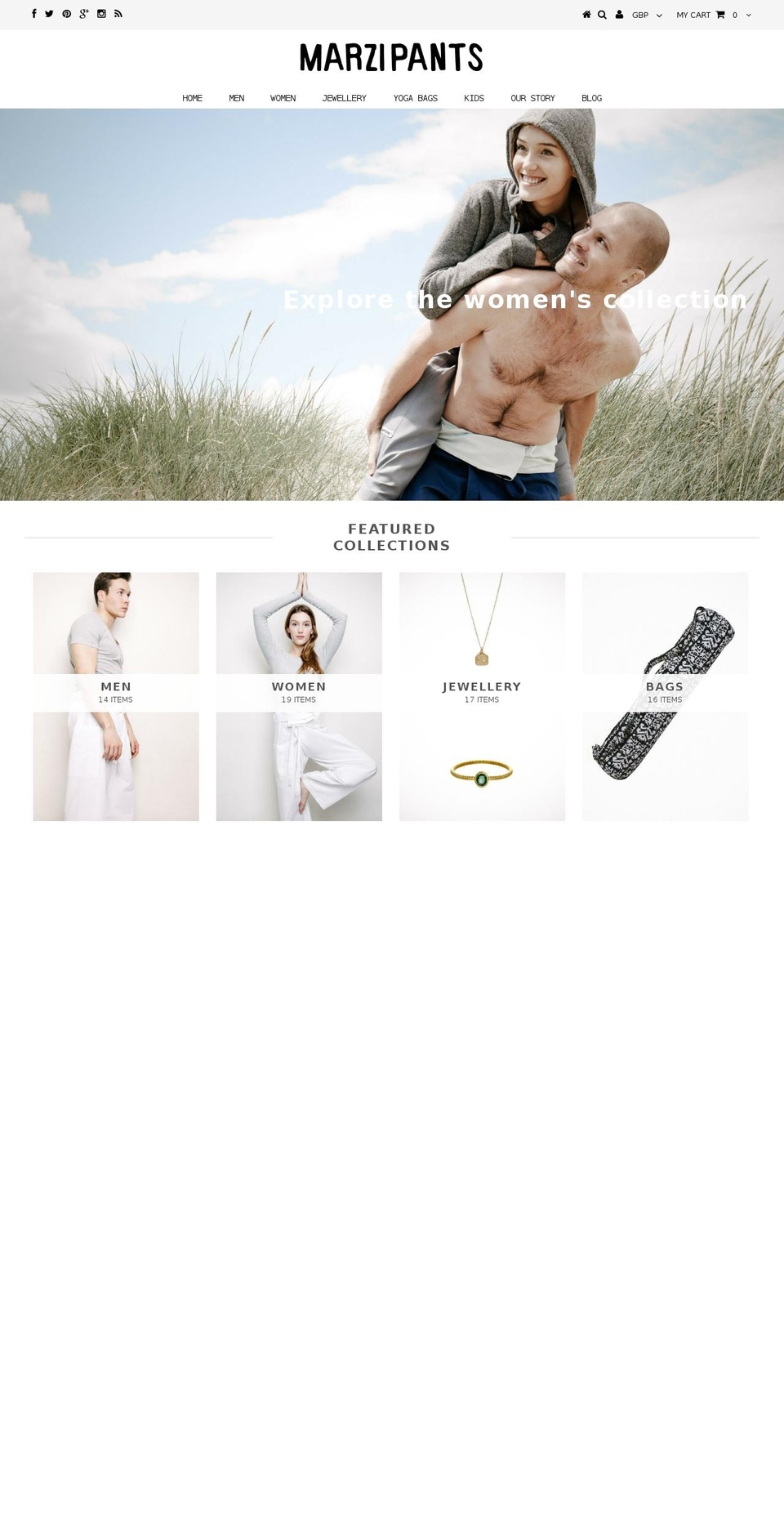 marzipants.com shopify website screenshot