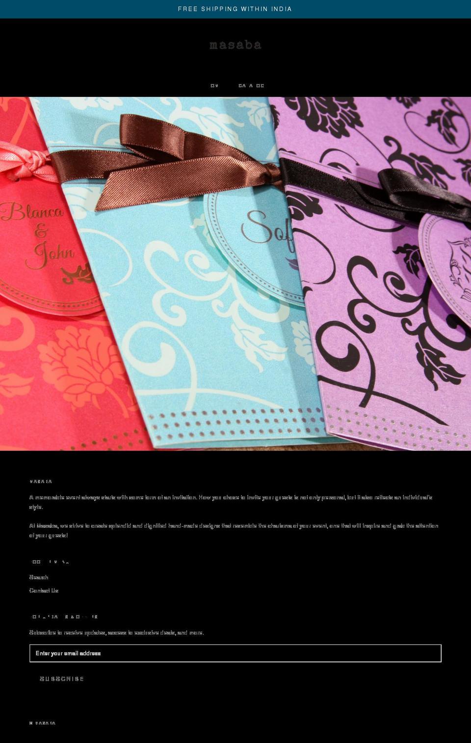 masaba.com shopify website screenshot