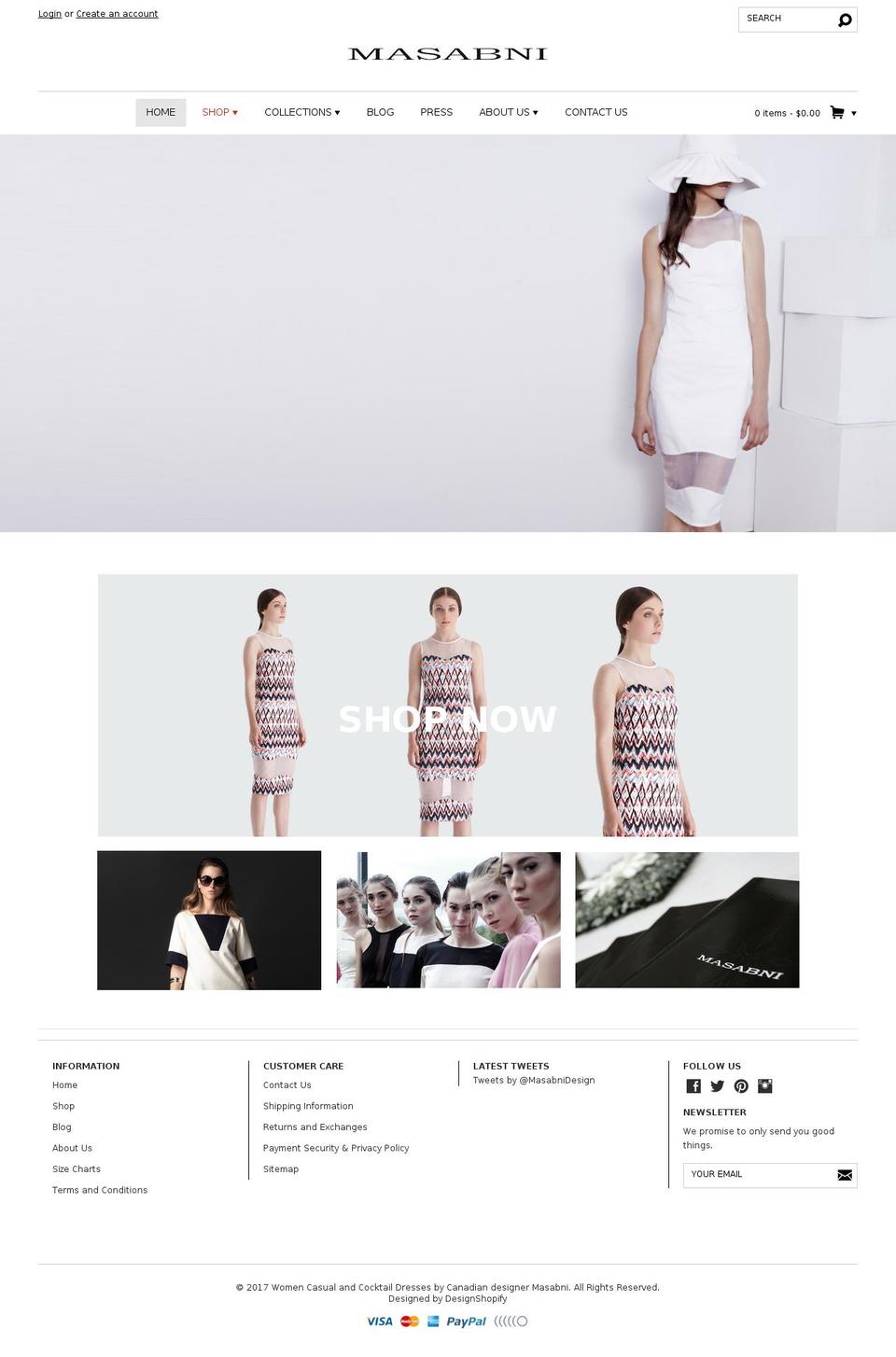 masabni.com shopify website screenshot