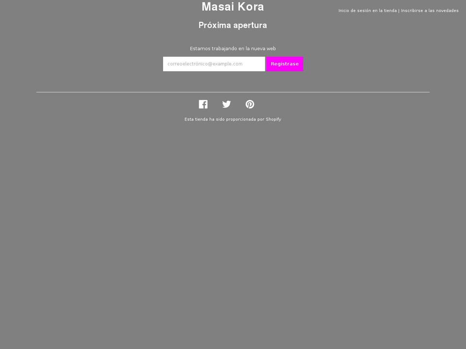 masaikora.com shopify website screenshot