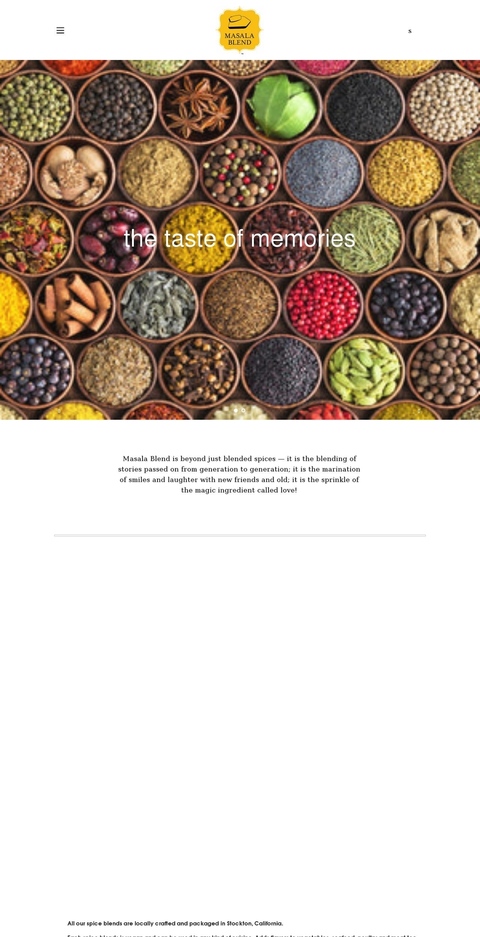 masalablend.com shopify website screenshot