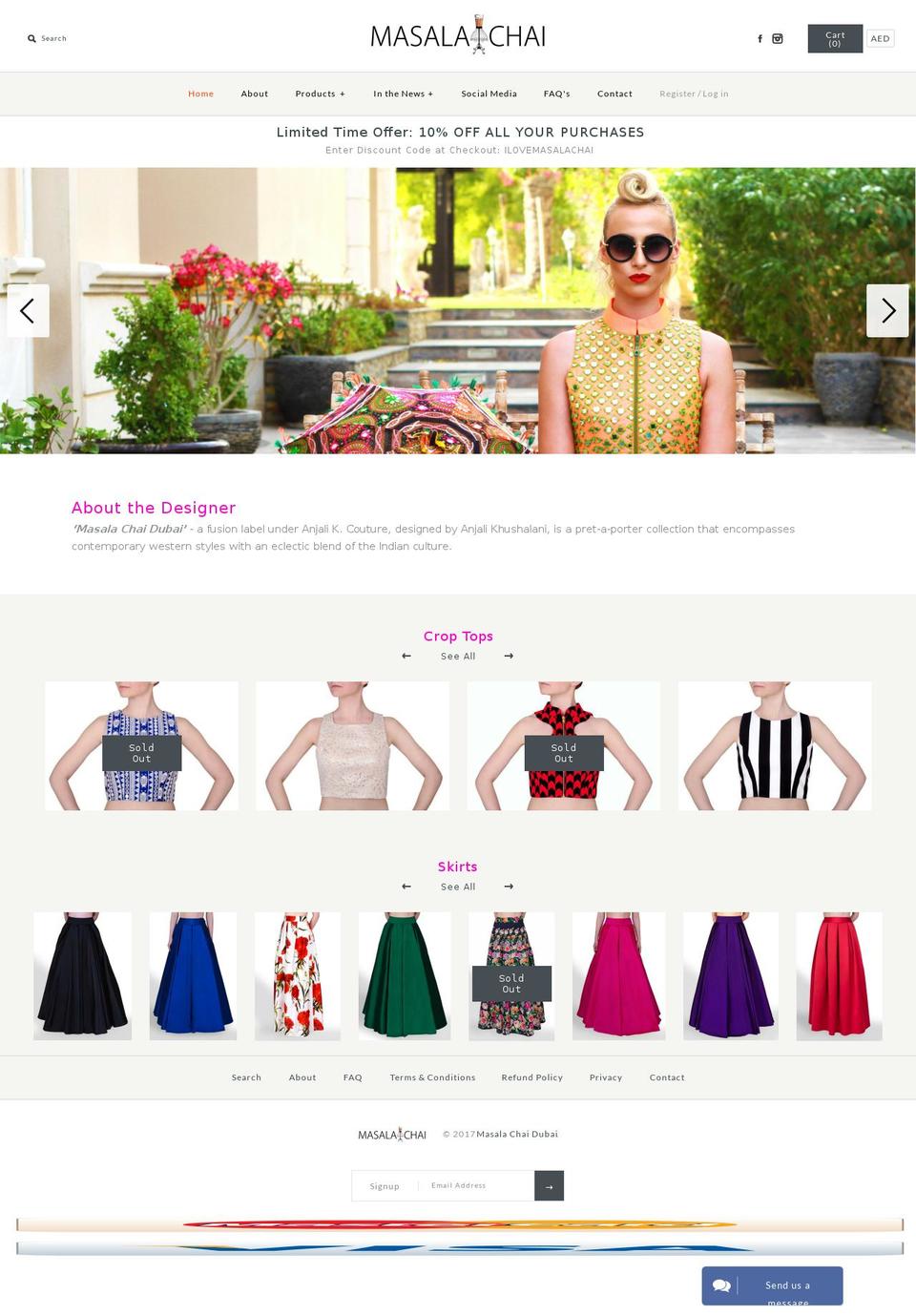 masalachaidubai.com shopify website screenshot