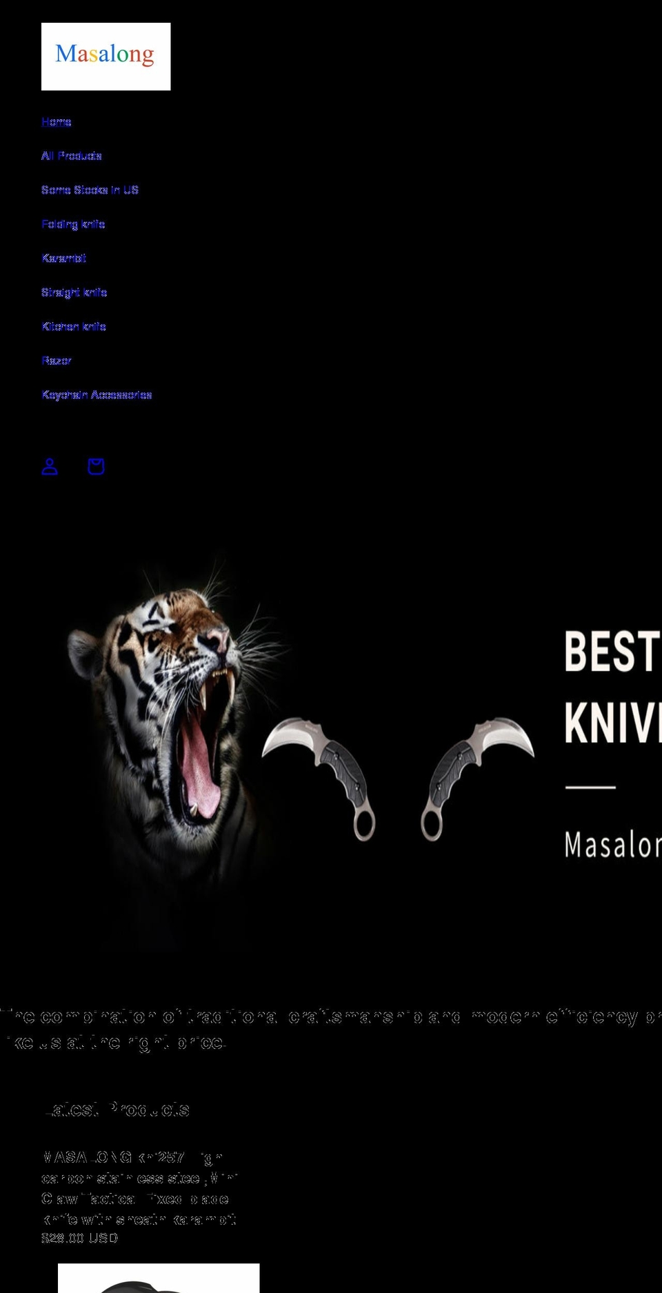 masalong.com shopify website screenshot