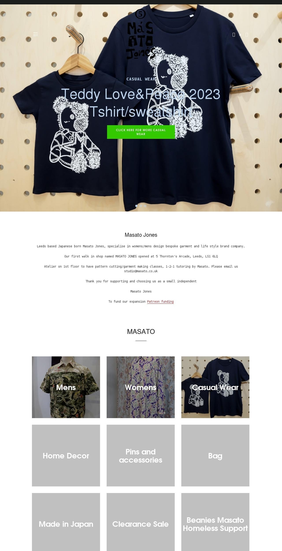 masato.co.uk shopify website screenshot