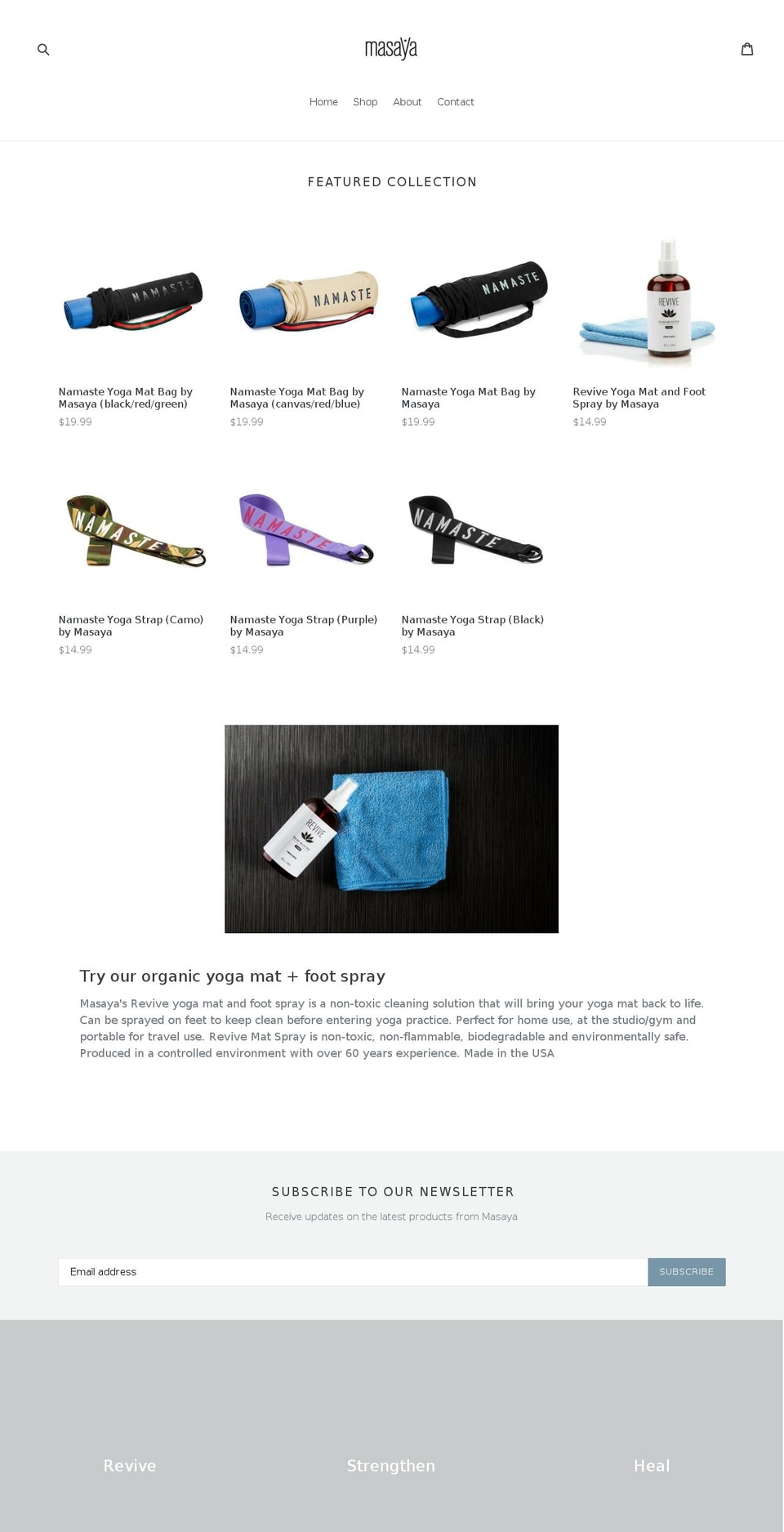 masayabrand.com — Shopify storefront screenshot