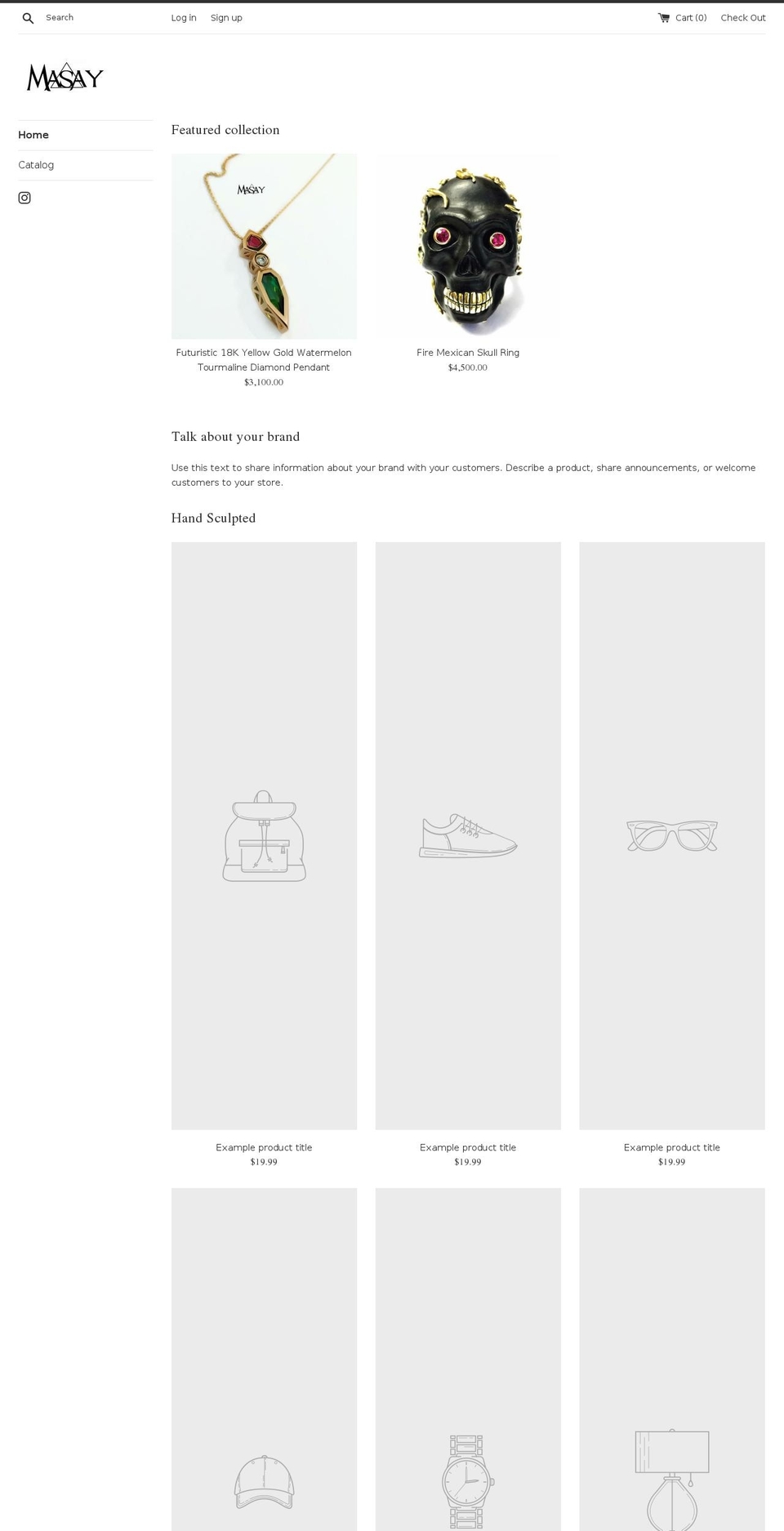 masaycreations.com — Shopify storefront screenshot