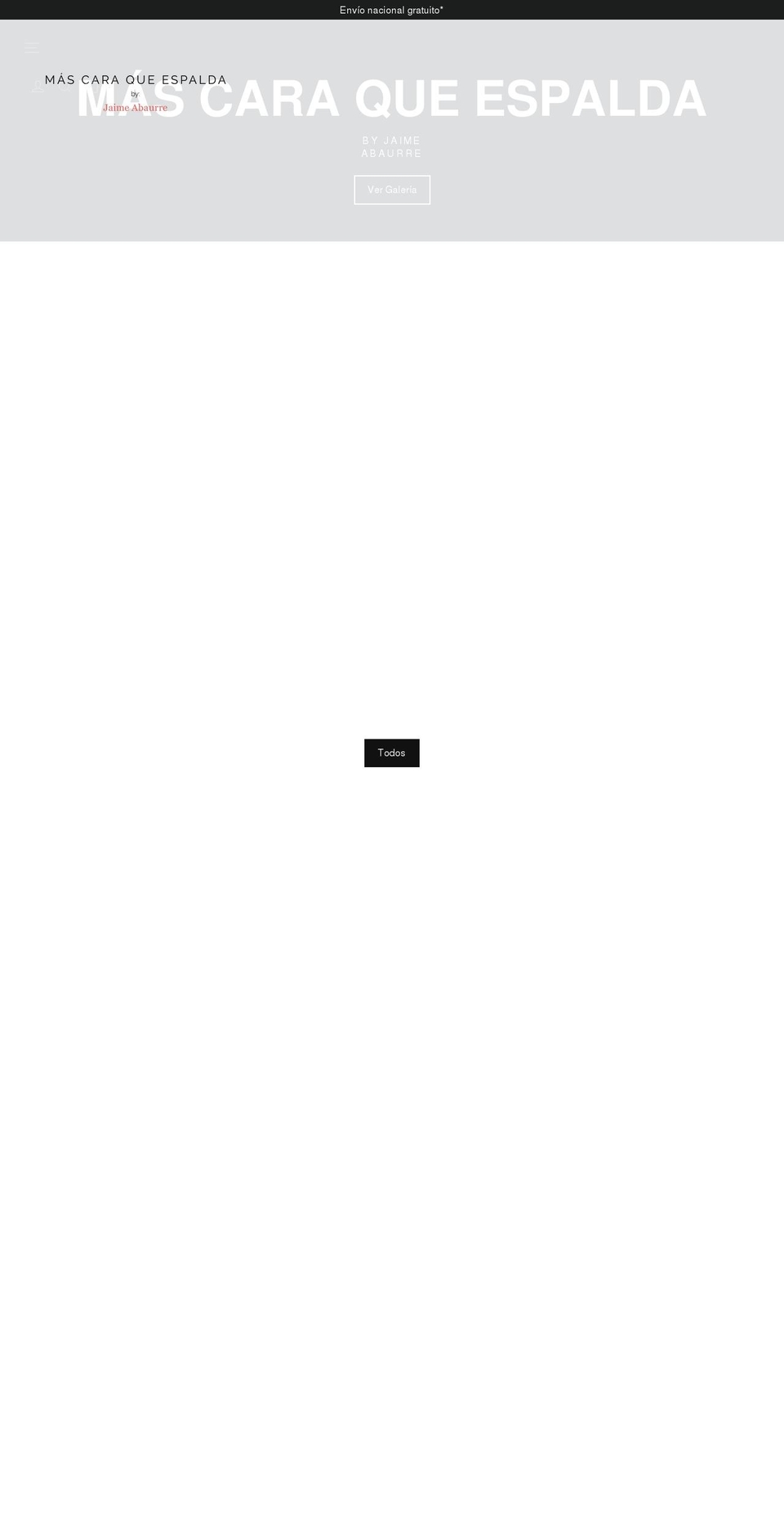 mascaraqueespalda.com — Shopify storefront screenshot