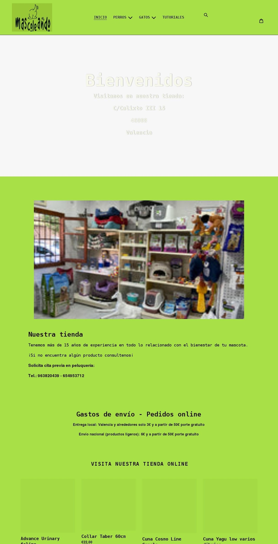 mascoleando.com shopify website screenshot