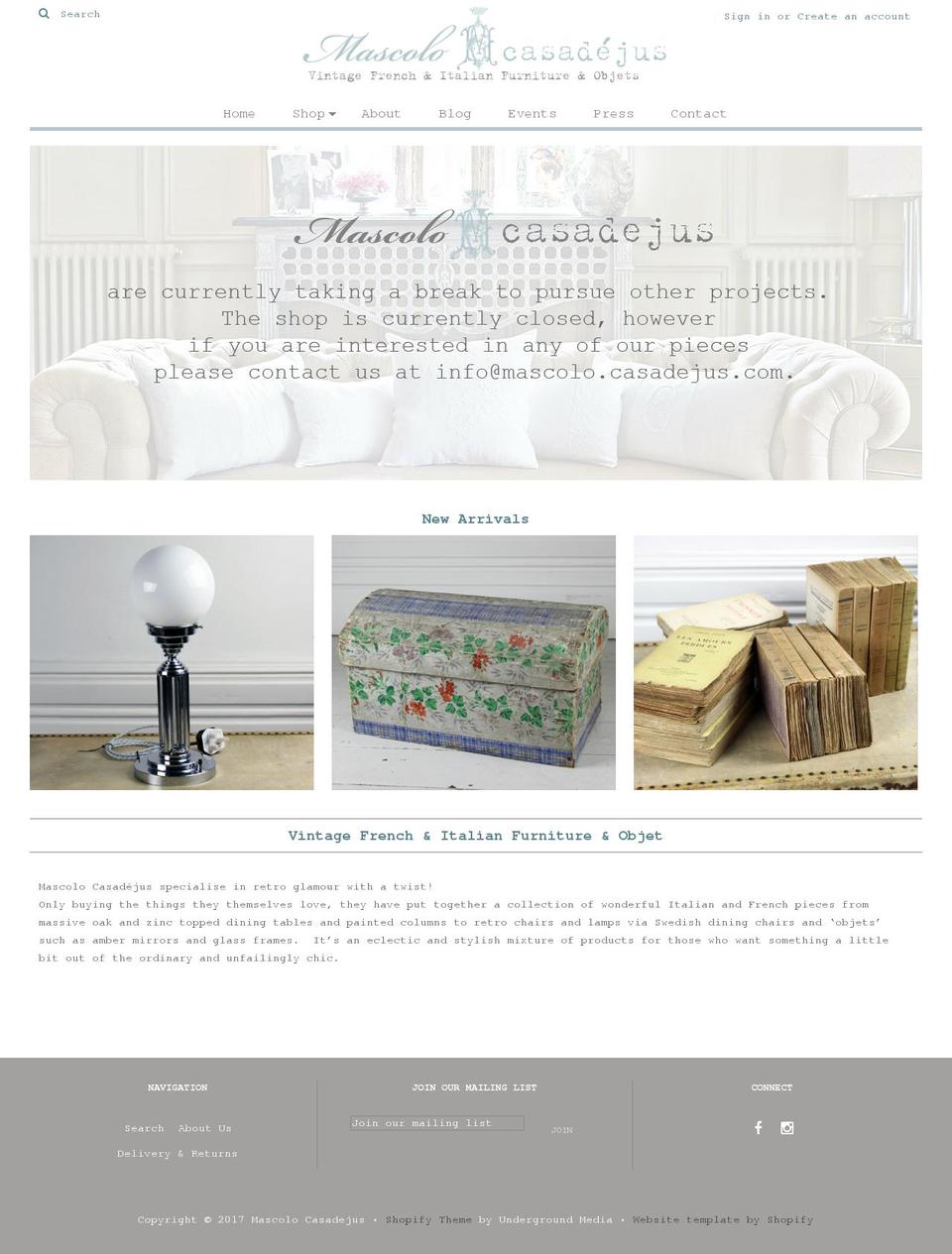 mascolo-casadejus.com shopify website screenshot