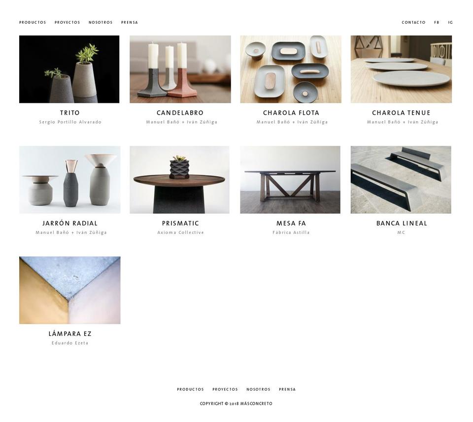 Más Concreto Shopify theme site example masconcreto.com