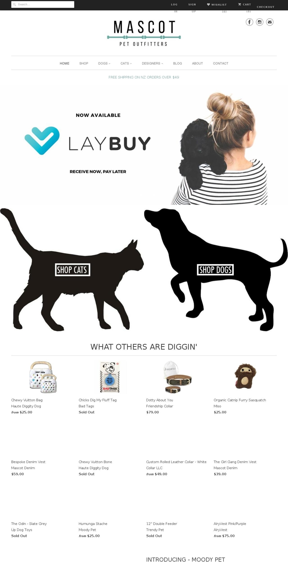 mascotpets.co.nz shopify website screenshot