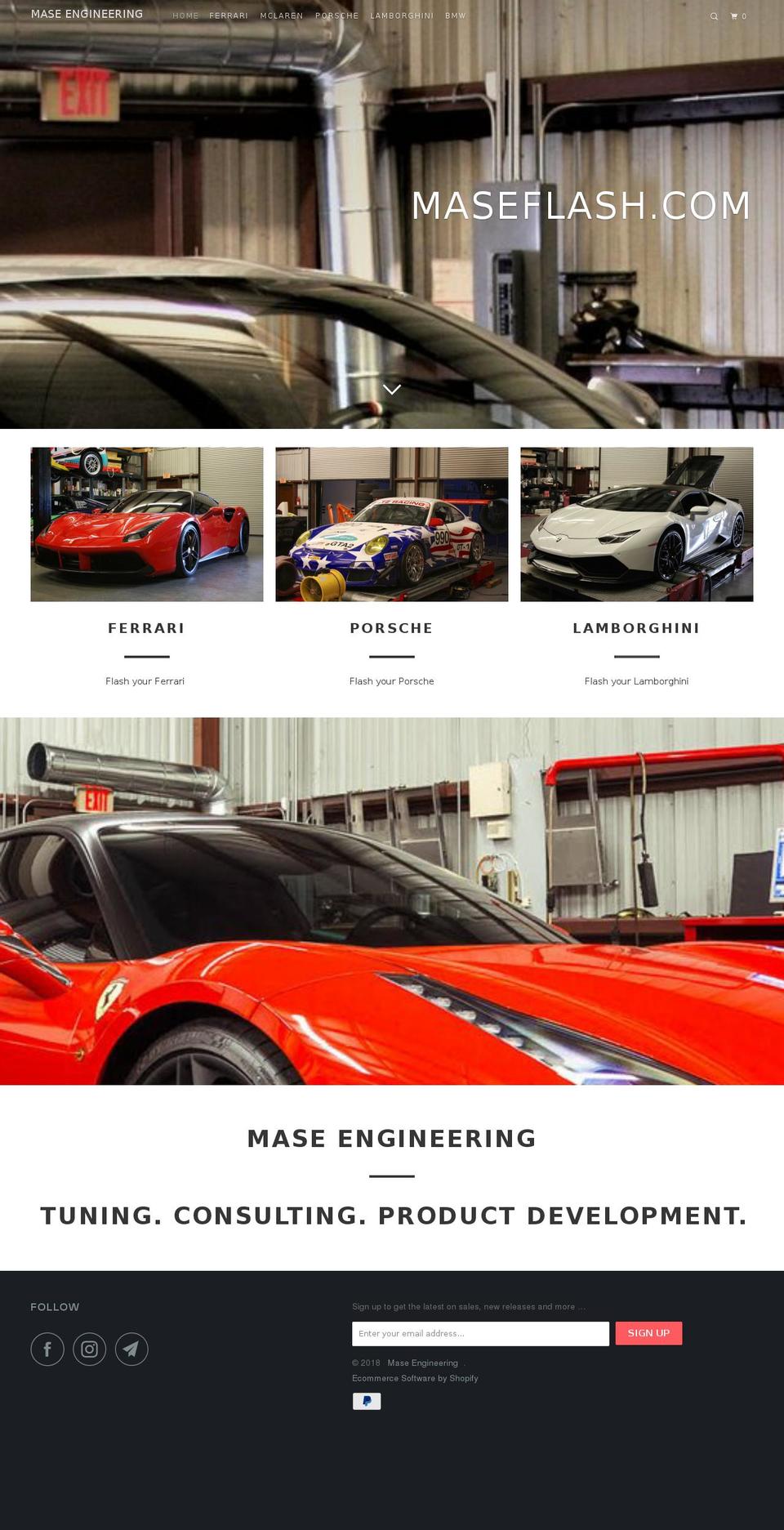 maseflash.com shopify website screenshot