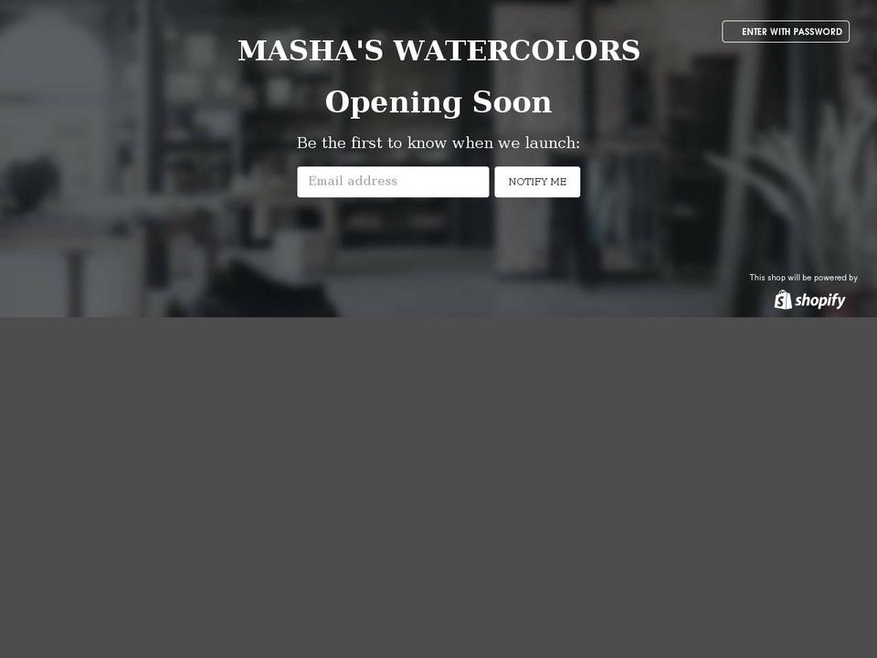 mashaswatercolors.com shopify website screenshot