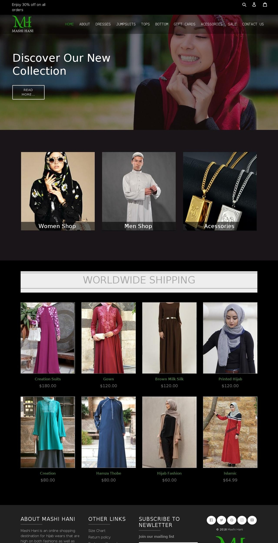mashihani.com — Shopify storefront screenshot
