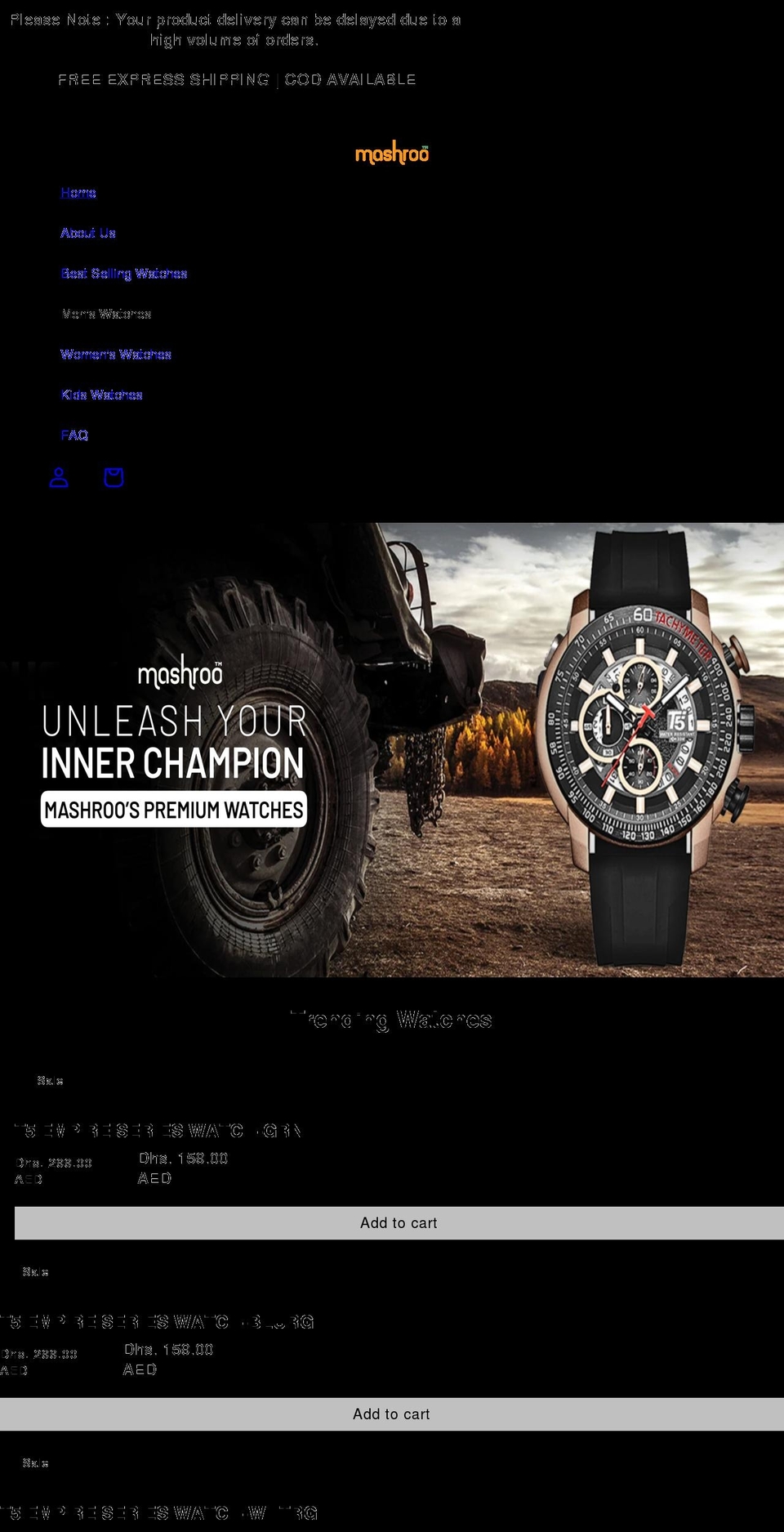 mashroo.ae shopify website screenshot