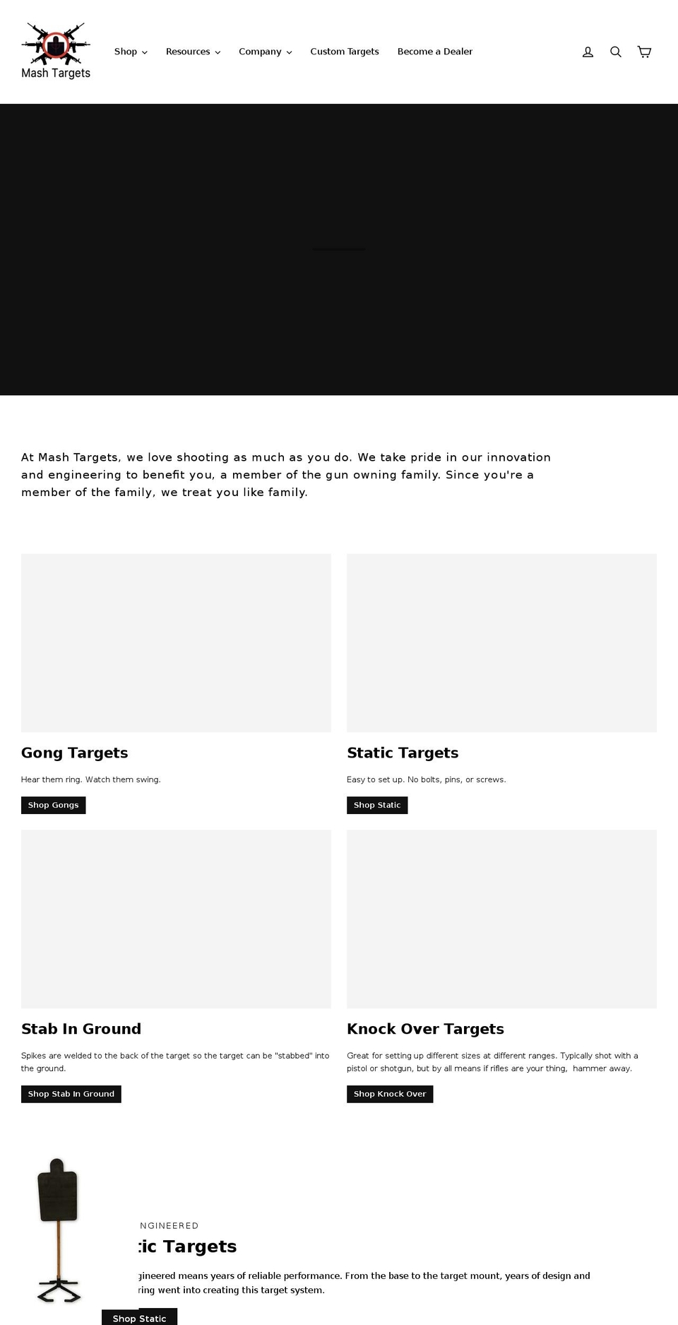mashtargets.com — Shopify storefront screenshot