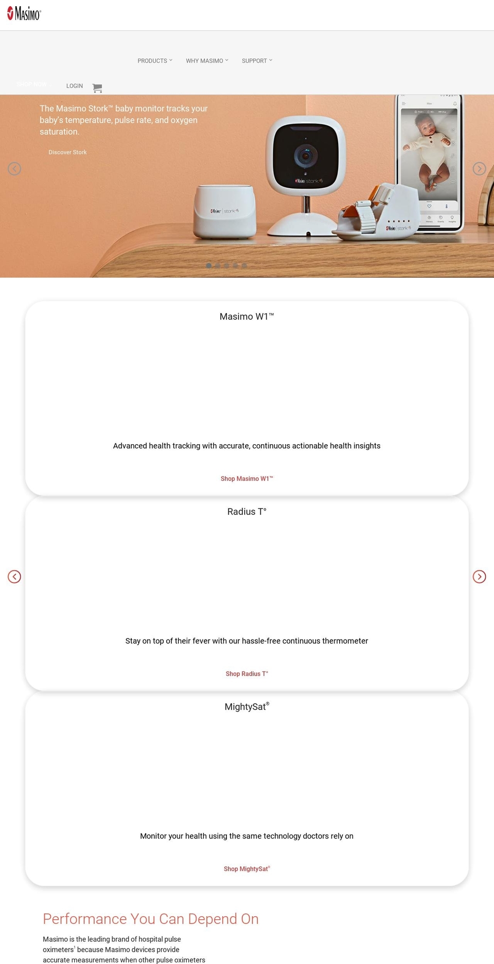 masimopersonalhealth.com shopify website screenshot