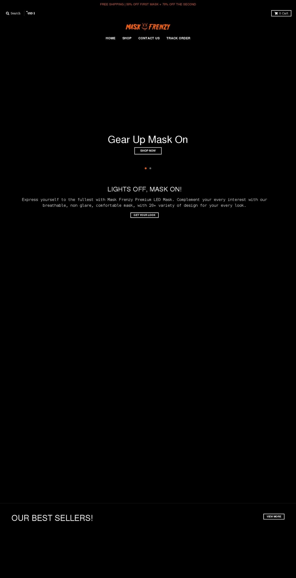mask-frenzy.com shopify website screenshot