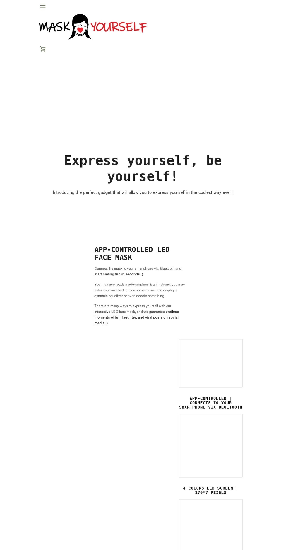mask-yourself.com shopify website screenshot