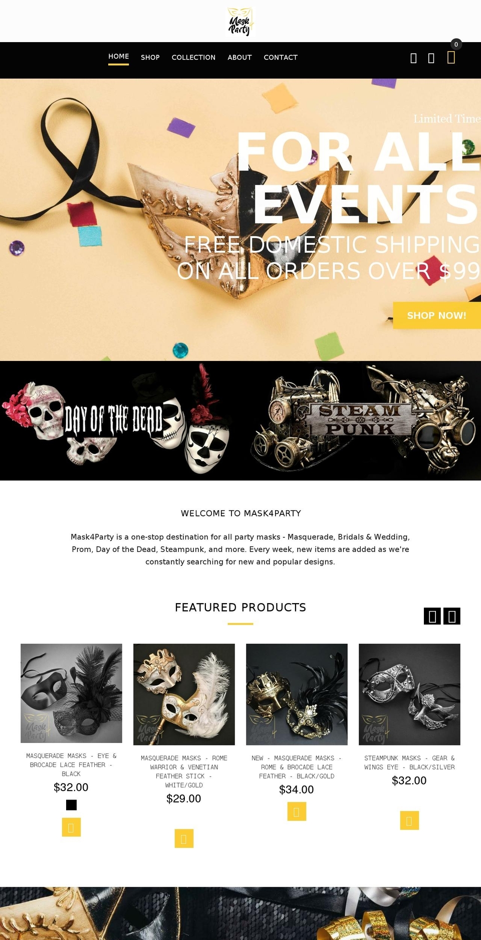 yourstore-v2-1-5 Shopify theme site example mask4party.com