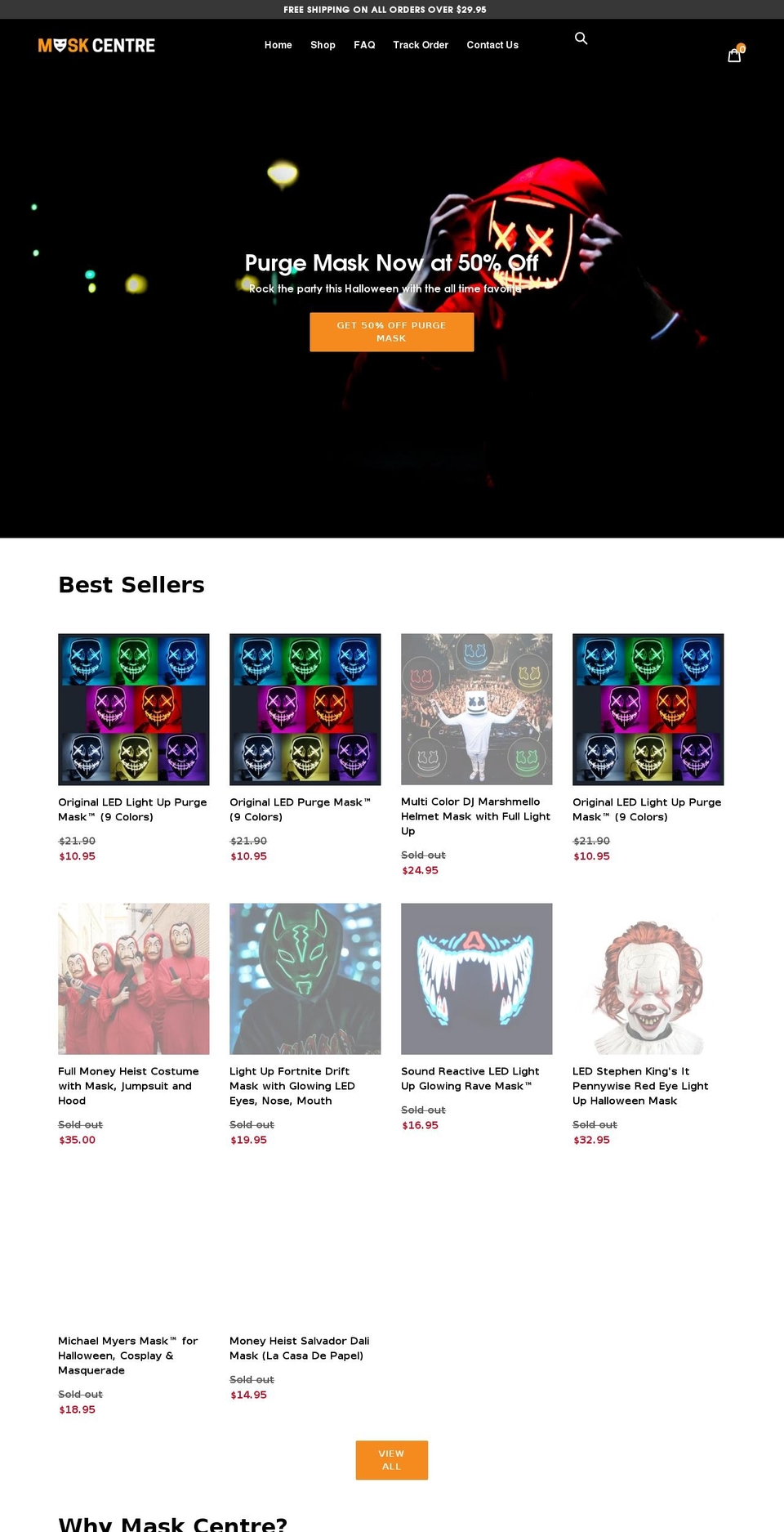 maskcentre.com shopify website screenshot